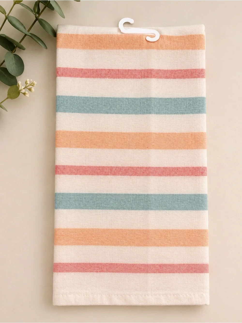 Colorful Floral & Stripe Kitchen Towel Set of 3